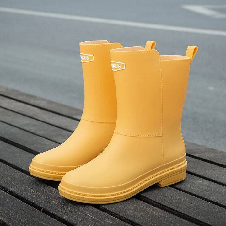 Rubber Shoes For Women Fashion Mid Calf Boots Comfort Waterproof Rain ...