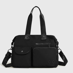 ALO Multi Pocket Nylon Duffel Tote Bag Detachable Cross Strap Large Capacity Shoulder Handbag Yoga Travel Daily Bag