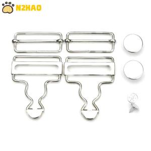 【N2HAO】 Dungaree Fasteners Clip Brace Buckles With Jeans Buttons Set For Denims Jackets Home DIY Apparel Sewing Supplies