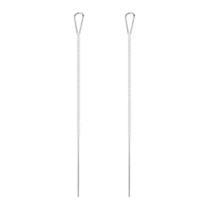 Allergy Resistant Drop Ear Threads In Silver Effortless Styling Options Drop Earrings For Work And Evening Event