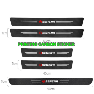 STIKER PELINDUNG PIJKAN MOBIL SERENA STICKER SILL PLATE KARBON 3D MOBIL NISSAN SERENA 8PCS