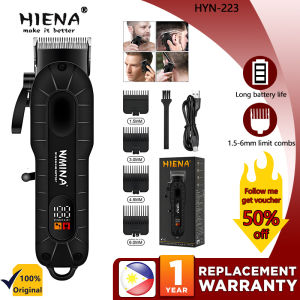 HIENA HYN-223 Professional Hair Clipper | Cordless Rechargeable Trimmer with LCD Display | Long Battery Life Barber Machine for Men