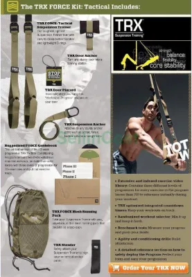 TRX Force Includes Tactical Suspension Trainer conditioning Program Door Anchor Extender and Suspension Anchor 2CD with 3real-time workouts