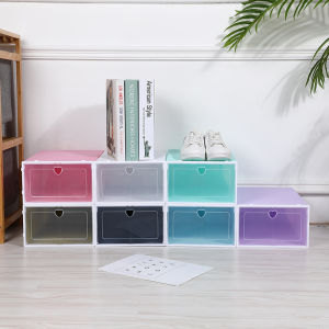 STACKABLE SHOE BOX SHOEBOX SHOES RACK ATTACHABLE STORAGE BOX KASUT ORGANIZER CASE (LARGE SIZE) 33*23*14 cm