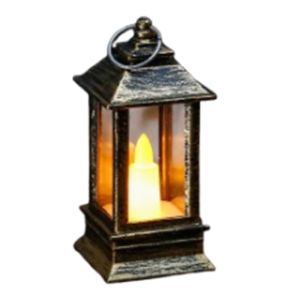 HIROCHAO Creative LED Electronic Candle Light Flameless Retro Mini Square Night Lights Bedside Lighting Smokeless Outdoor Hanging Small Lanterns Christmas Halloween Decor