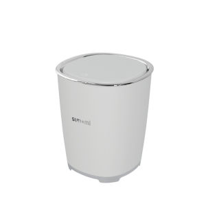 JustLiving 1PC 8L Press-Type Trash Can with Cover Waste Bin Kitchen Bathroom Garbage Rubbish Bin Recycle Bin Narrow Spring Press Open Rubbish Garbage Waste Bin Bathroom Kitchen Trash Can