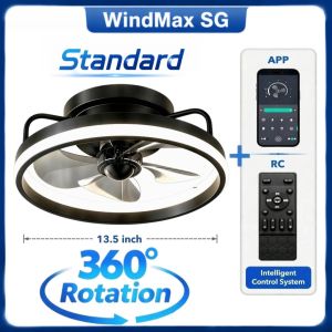 13.5 Ceiling Fan LED 360° Rotation Smart Ceiling Fan Lights 3000-6500K Dimmable Fandelier Fans For Toilet Restaurant