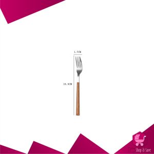 BabyShop-C1166 Sendok Garpu Stainless Steel Korea Handle Kayu / Alat Makan Sendok Garpu Gagang Kayu