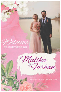 PAPAN KAYU NAMA WELCOME SIGN PRINTING WEDDING ENGAGEMENT/ LAMARAN HIASAN DINDING HADIAH/KADO
