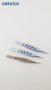 108mm Kẹp LASIK Titan Ophthalmic Perone Kẹp Nhựa Mắt Kẹp Nhíp Dụng Cụ Thú Y 1 cái