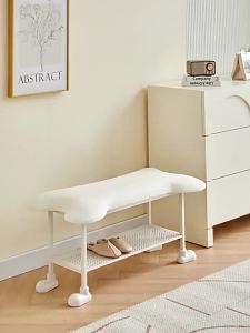 Shoe Rack With Bench Outdoor Shoe Rack Bench Shoe Rack Bench Shoe Changing Stool Creative Cute Cream Wind Long Stool Material Environmental Protection Fine Work 鞋凳 鞋架