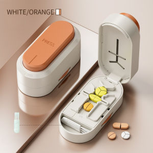 Happy Everyday.me Pill Splitter Cutter Adjustable Tablet Divider Half Third Quarter Pills Mini Storage Container