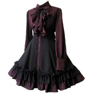 Váy nữ phong cách Gothic thời Trung cổ nơ bướm Phục hưng Steampunk cos Quần Áo Hoạt hình hai chiều