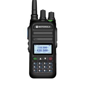 15 Watts Motorola Two Way Radio Walkie Talkie Long Range 20KM 370S Portable Handheld Dual Band Clear Audio VHF/UHF 199 channels Waterproof/Dustproof/Shockproof IP54 For Outdoor/Hotel/Mountain area/Construction Site Walkie-Talkies