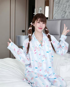 Luter&rosie ชุดนอนผู้หญิง สุดน่ารัก มาพร้อมกระดุมกลิตเตอร์ใส แบบสั่งทำพิเศษ 🧸🐰✨