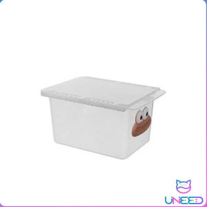 UNeed Clear Pull-Out Drawer Storage Organizer Bathroom Counter Container for Cotton Pads Cotton Swabs 1Pc