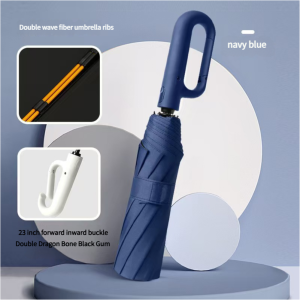 Ring Buckle Design 20 Rib Fully Automatic Umbrella for Men Folding Extra Large Strong Strong Sunshade Double Umbrella