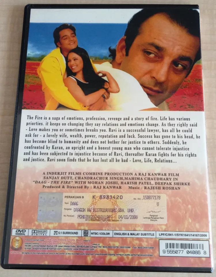 Daag The Fire 1999 Film Bollywood Hindi Movie DVD Chandrachur