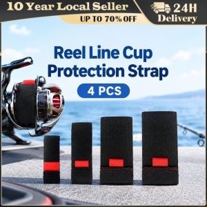 4pcs/Set Fishing Spool Belt Fishing Reel Elastic Spinning-Wheel Protection Belt Band Pole Holder Fastener Fish Tackle Tool Pesca