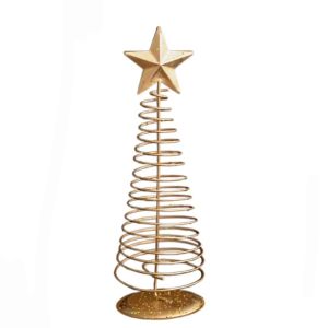 XUECHUANGYING Gold Mini Christmas Tree Xmas Ornaments Five-pointed Star Decoration Navidad Creative Iron Christmas Tree Home Decoration