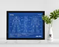 [Poster Only] Mobile Suit Gundam RX78 - 2 Mecha Minimal Robot Blueprint Style Art Large Poster Print / Wall Art. 