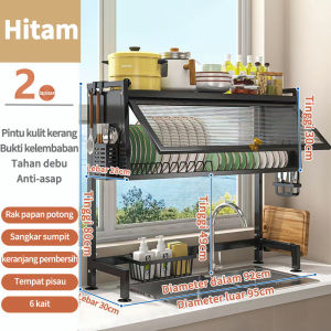 MIKI kệ chén có nắp đậy kệ để chén bát Đa Năng Thông Minh Nhà Bếp Trên Bồn Rửa 2 màu