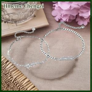 Hmeme 1 2PCS Classic Adjustable Lovers Bracelet Valentines Day Hand Jewelry Simple Thin Bracelet Flower Charm Couple Bangle Girls
