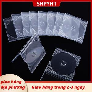 [COD] SHPYHT Giao hàng địa phương 5 10pcs hộ gia đình tiêu chuẩn đĩa duy nhất hộp lưu trữ DVD trường hợp CD trường hợp rỗng rõ ràng nhựa CD trường hợp đĩa CD hộp