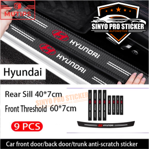 stiker karbon mobil Hyundai STARGAZER CRETA santa fe palisade ioniq 5satria sticker carbon pengaman pintu sill plate sill door anti gores 1/4/5/8/9 pcs