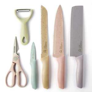 Pisau Set 6 in 1 BLACK Dilapisi Anti lengket EVCRIERH BLACK