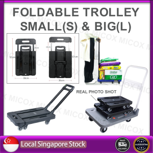 trolley 2023 Premium Upgrade Version 6 Large wheels| 2.5 inch |Pull & Push two ways |Extend type |Adjustable handle| Foldable trolley|Trolley cart|Cargo trolley| Ready stock load 200kg ⭐PAYDAY LAZADA SALES⭐❤️🌟25.9⭐❤