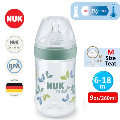 NUK Nature Sense Simply Natural Baby Bottle Clear 5oz / 9oz
