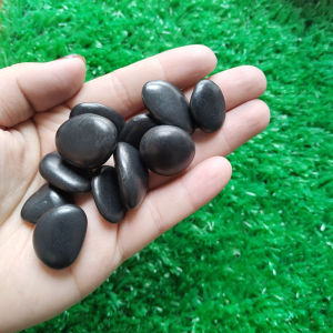 LZD  Fine Polished Melon Seeds Stone Garden Landscape Riverstones Black Cobblestone Paving Gardening Landscape Fish Tank Landscape Black Stones