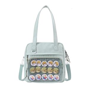 Harajuku Crossbody Bags for Women Girls JK Bag Clear PVC Window Canvas Handbags Cute School Book Bag JK Shoulder Bag