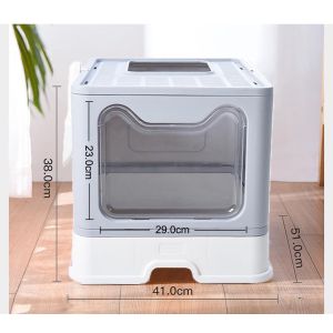 Easy Clean Litter Box Foldable Fully Enclosed Drawer Cat Toilet Splash-Proof Cat Poop Basin Deodorant