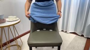 Curved chair cover curved straight back skirt elastic dining table backrest integrated stool cover universal household use