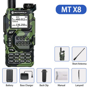 Motorola two way radio X8 Walkie talkie long range 10KM High-Power 10W 200 Channels Portable FM radio Walkie-Talkies aviation frequency high-capacity 5500mAh Type-c LED flashlight IP54 Waterproof dustproof Suitable for outdoor/hotel/construction site