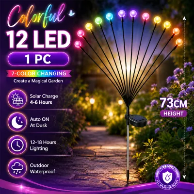 【24H SHIP】Solar Garden Light Outdoor IP65 Waterproof Pebble Stone Lamp Warm White Auto On Off Pathway Lawn Yard Landscape Decor