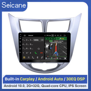 Seicane 9inch 2.5D IPS Touch Screen Android 10.0 Head Unit for 2011 2012 2013 Hyundai Verna Accent Solaris 2din Car Radio Stereo GPS Navigation Support SWC Split Screen Netflix PlayStore Waze YouTube