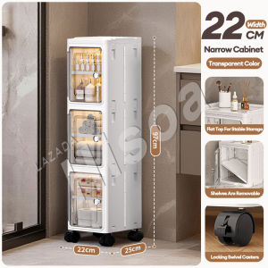 Hisoa 5-Layer Slim Storage Cabinet with Wheels | Space Saving Organizer for Kitchen & Bathroom Gap Spaces