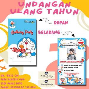 Undangan Karakter DORAEMON ( 100 PCS / 50 PCS / 30 PCS/ 20 PCS / 10 PCS ) / Undangan ulang tahun / undangan ultah / undangan cetak / cetak undangan / undangan anak / undangan print / undangan pesta / print undangan / undangan karakter / undangan motif /