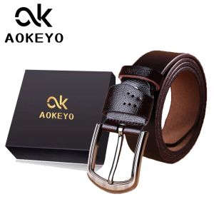 AOKEYO Ikat Pinggang Pria Dewasa Terbaru 2022 Gesper Pinggang Cowok Ikat Pinggang Kulit Pria (Free Kotak+ Kartu Garansi)