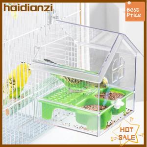 haidianzi Hanging Parrot Feeder Prevent Scattering Bird Feeding Bowl Multifunction Bird Bath Parakeets Bathtub Bird Cage Accessories