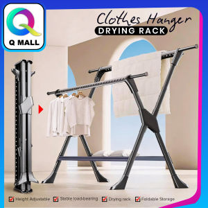 [XAH-2526] FOLDABLE Aluminium Alloy Cloth Hanger Drying Rack for outdoor balcony household /Ampaian baju - GUN GREY