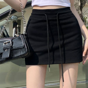 DUOHANZI กระโปรงผ้า กระโปรงสั้นเอวสูง กระโปรงสั้นทรงเอ กระโปรงสั้น เอวสูง ทรงเอ แฟชั่นฤดูร้อน สไตล์เกาหลี สําหรับผู้หญิง กางเกงขาสั้น กระโปรงผ้าวอม กระโปรงผ้านิ่ม