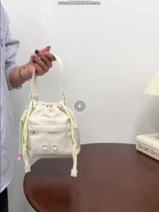 Drawstring Bucket Bag Thin Wrinkle Resistant Nylon Compact Capacity For Afternoon Dating Outdoor Errands