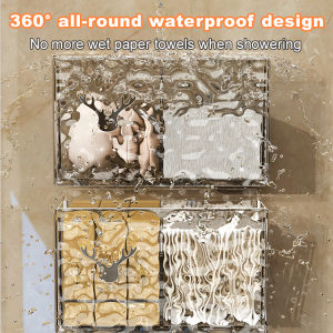 supercomfort Wallmounted transparent compartment storage box water ripple cosmetic