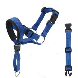 JPTD Adjustable Breathable No Pain No Pull Biting Barking Chewing Dog Prevention Supplies Control Dog Head Collar Dog Muzzle Pet Mouth Cover Pet Mouth