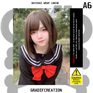 Stiker baterai wrap baterai 18650 Angel Chan Seifuku