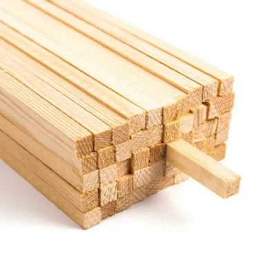 Thanh gỗ thông vuông 1cm x 1cm dài 1m2 làm đồ nội thất trang trí được bào láng 4 mặt